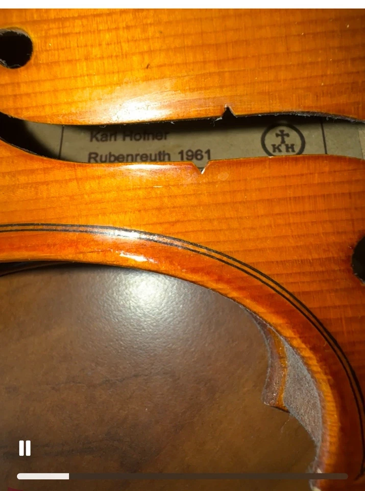 1961 年 Karl Hofner 3/4 Bubenreuth 小提琴带盒德国制造 — 第 2/4 张图片