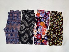 LulaRoe Lot Of 4 Pairs Of Leggings One Size EUC Floral Spring Patterned