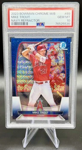 2023 Bowman Chrome Mike Trout M/B Navy Refractor #/175 PSA 10 GEM MINT