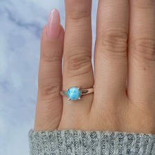 Larimar Ring / 925 Sterling Silver Ring / Healing Gemstone / Gifts for her