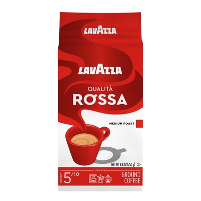 Qualità Rossa Ground Coffee, Medium Roast, Arabica and Robusta Blend 8.8oz Brick