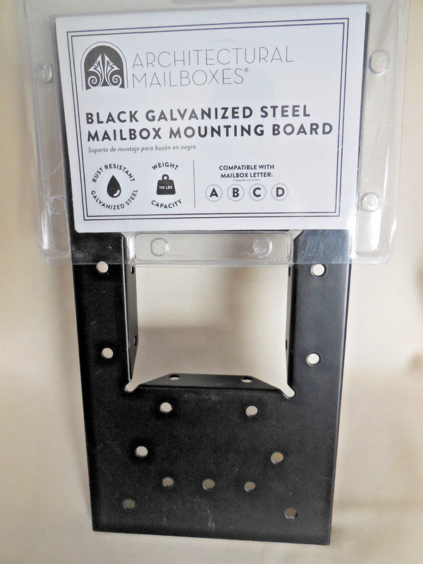 Architectural Mailboxes Black Galvanazed Steel Mailbox Mounting Board NIP