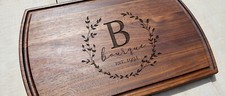 Personalized Walnut Cutting Board For Couple, Engraved Newlywed Cutting Board