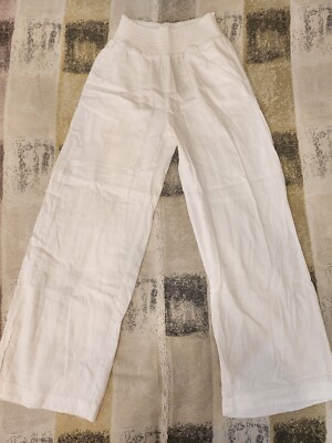 Love Tree Linen White Boho Pull On Pants Juniors Size L