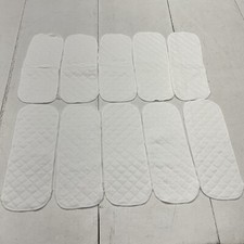 10 Pack White Reusable Diper Insterts One Size NEW