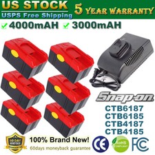 For Snap on CTB6187 CTB4185 Battery 18V 4AH/3AH CTB6185 CT4187 CTC620 Charger