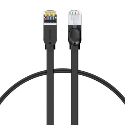 High Speed flaches Ethernet CAT6 RJ45 Netzwerkkabel 1m schwarz