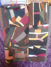 antique hand stitched crazy quilt 66"x 78", as is