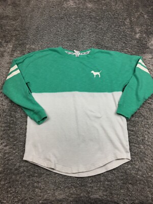 Victoria Secret PINK Sweatshirt Womens Size Small Green White