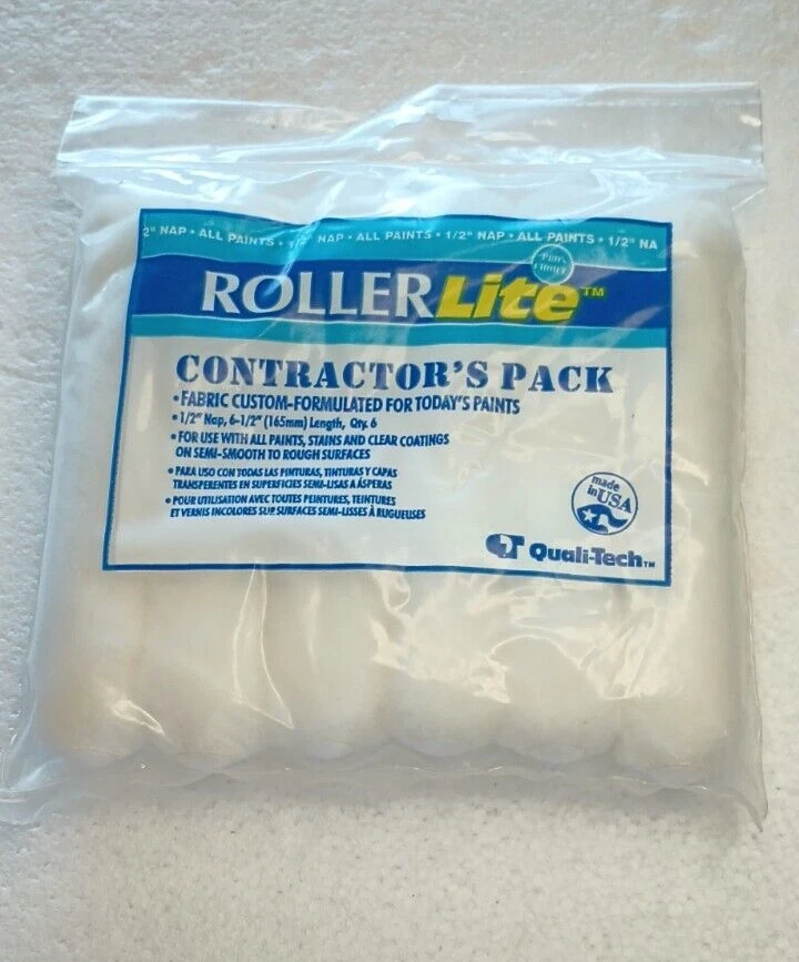 Mini rodillos de pintura para siesta de 1/2” de tela tejida Quali-Tech de 6,5" de longitud de 10 piezas todas las pinturas Foto 2 de 4