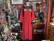 Beautiful Mexican Statement Piece Red Multi Color Embroidery Long Sleeve Small