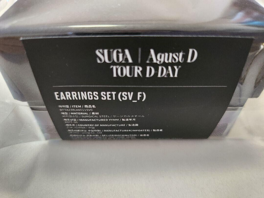 BTS Agust D SUGA D-DAY Earrings Earring Set Tour Goods New | eBay