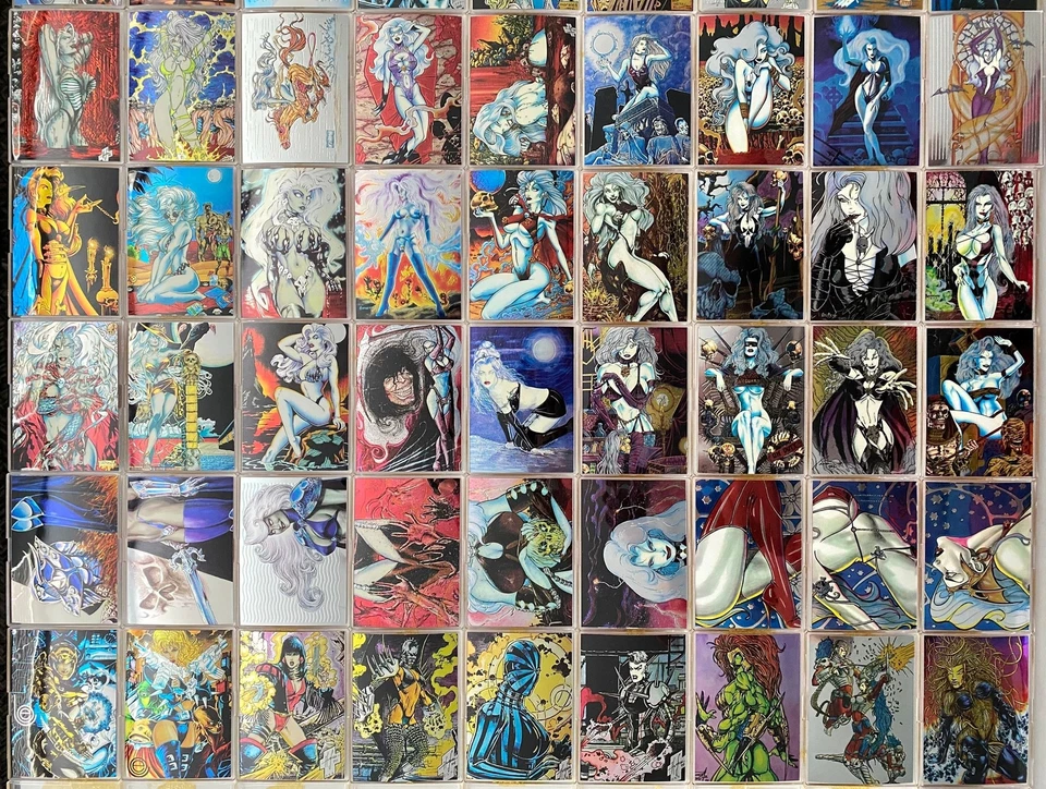 1994 Lady Death All Chromium Series 1 Complete Trading Card Set 100 Cards Krome - Image 3 of 4