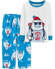  22 NWT  FLEECE  CARTERS 24m YETI OR NOT Boys Pajamas NEW