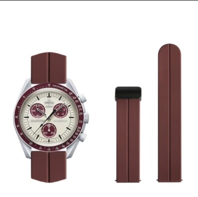 Magnetic Moonswatch Strap Mission To Pluto / Wine Red / Omega X Swatch