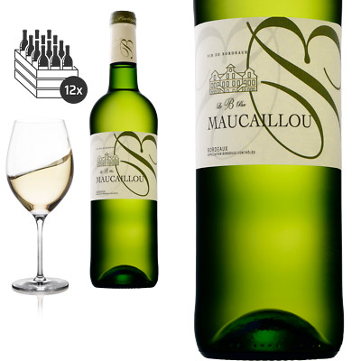 12er Karton 2022 Bordeaux blanc Le B par Maucaillou  - Weißwein