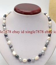 Genuine 8-9mm Natural Multicolor Freshwater Baroque Pearl Necklace 20"