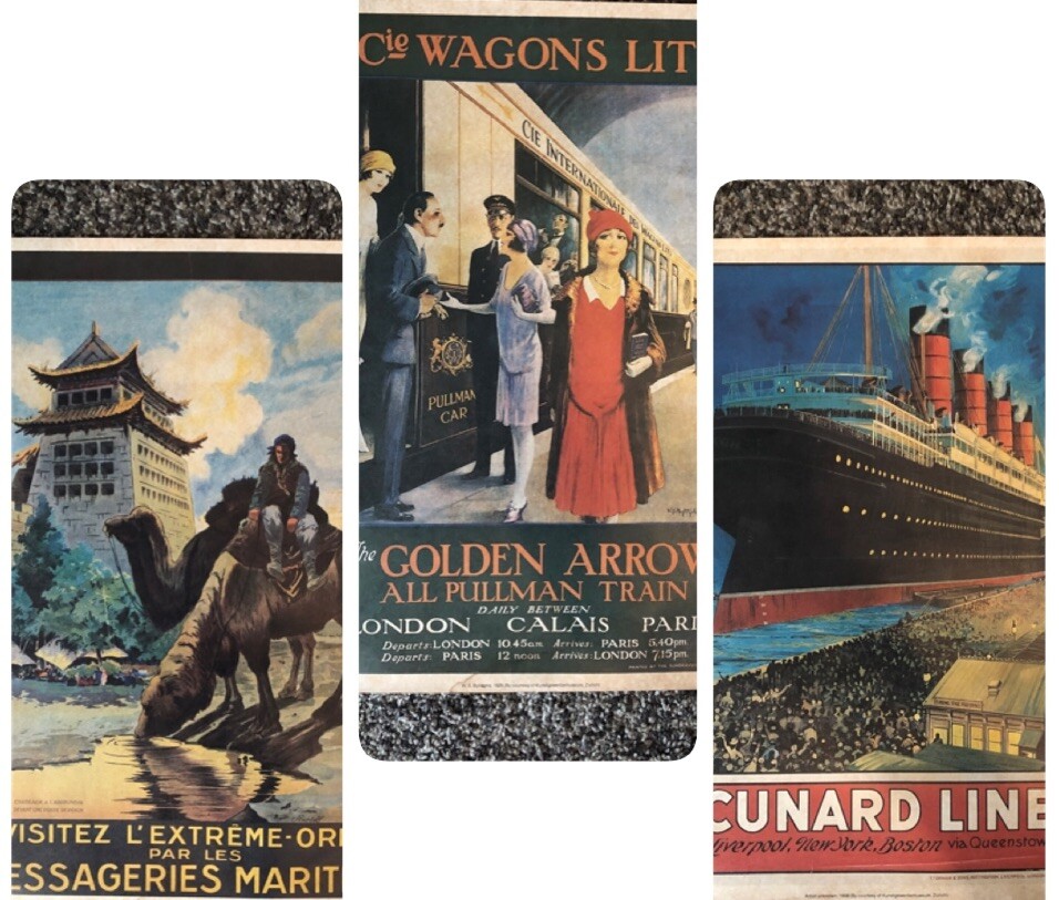 11 Antique  Art Deco travel posters Eleven Posters 17in X 13in Bundle Lot
