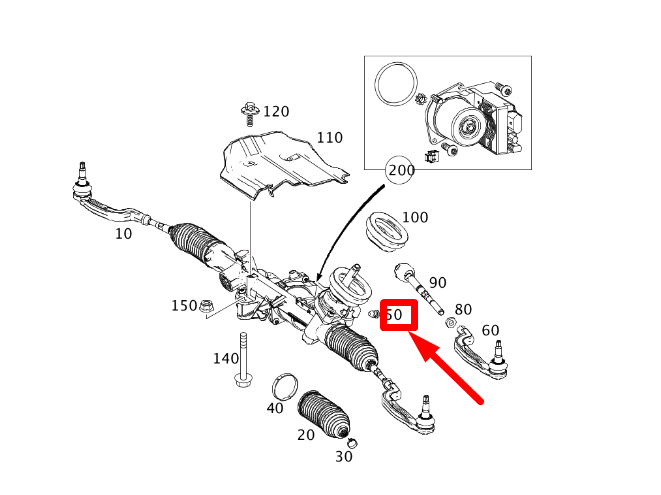 MERCEDES-BENZ CLA C117 Lenkgetriebe-Anschlagstopfen A0039980150