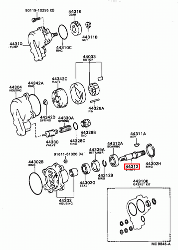 Genuine LandCruiser 80 105 Series 1HD 1HZ Power Steering Pump Shaft - Picture 19 of 20