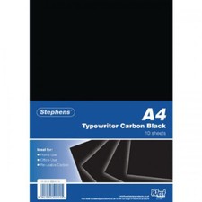 Stephens Typewriter Carbon Paper A4 Black 40gsm Pack of 10 Sheets