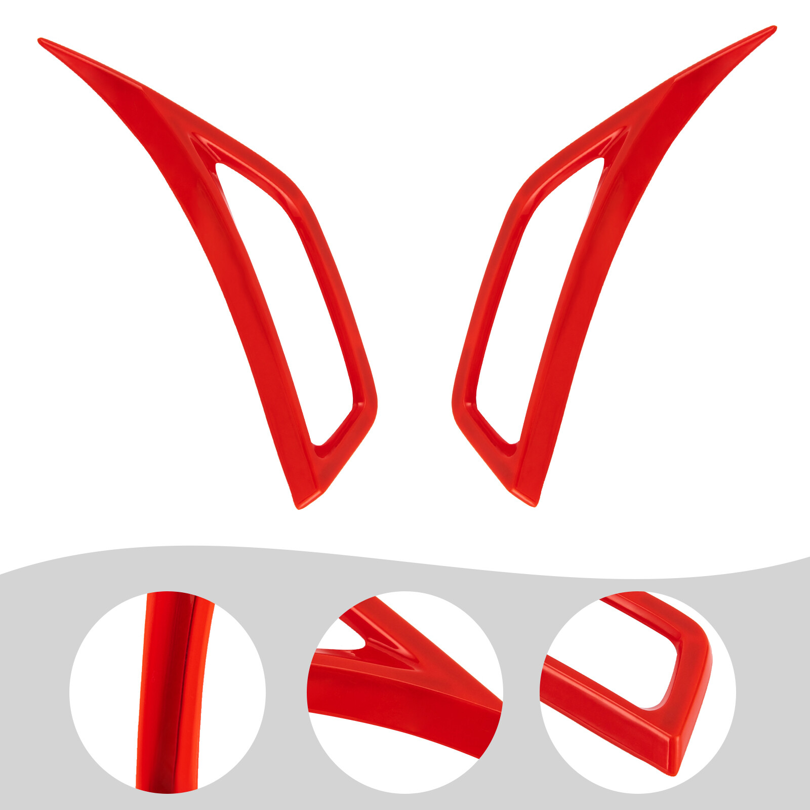 Wheel Fender Air Vent Inlet Trim Cover Decor For 2018+ Jeep Wrangler JL JT Red