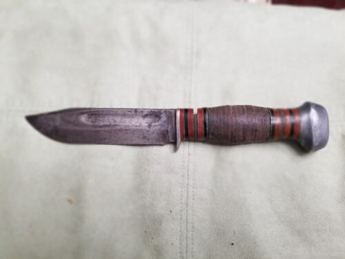 Couteau de chasse/combat vintage Remington RH35 1924 - 1933 - Cuir emballé - Photo 1/8