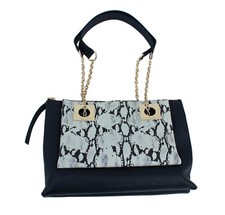 See By Chloé Hailey Shoulder Bag In Midnight Gold Chain Snakeskin 