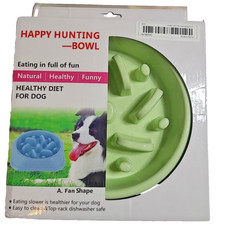 Slow Feeder Dog Bowl, Healthy Eating, Medium Square Base, Puppy/Adult, Green