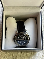 Gucci G-Chrono Swiss Chronograph Black Dial Black Leather Mens Watch YA101205