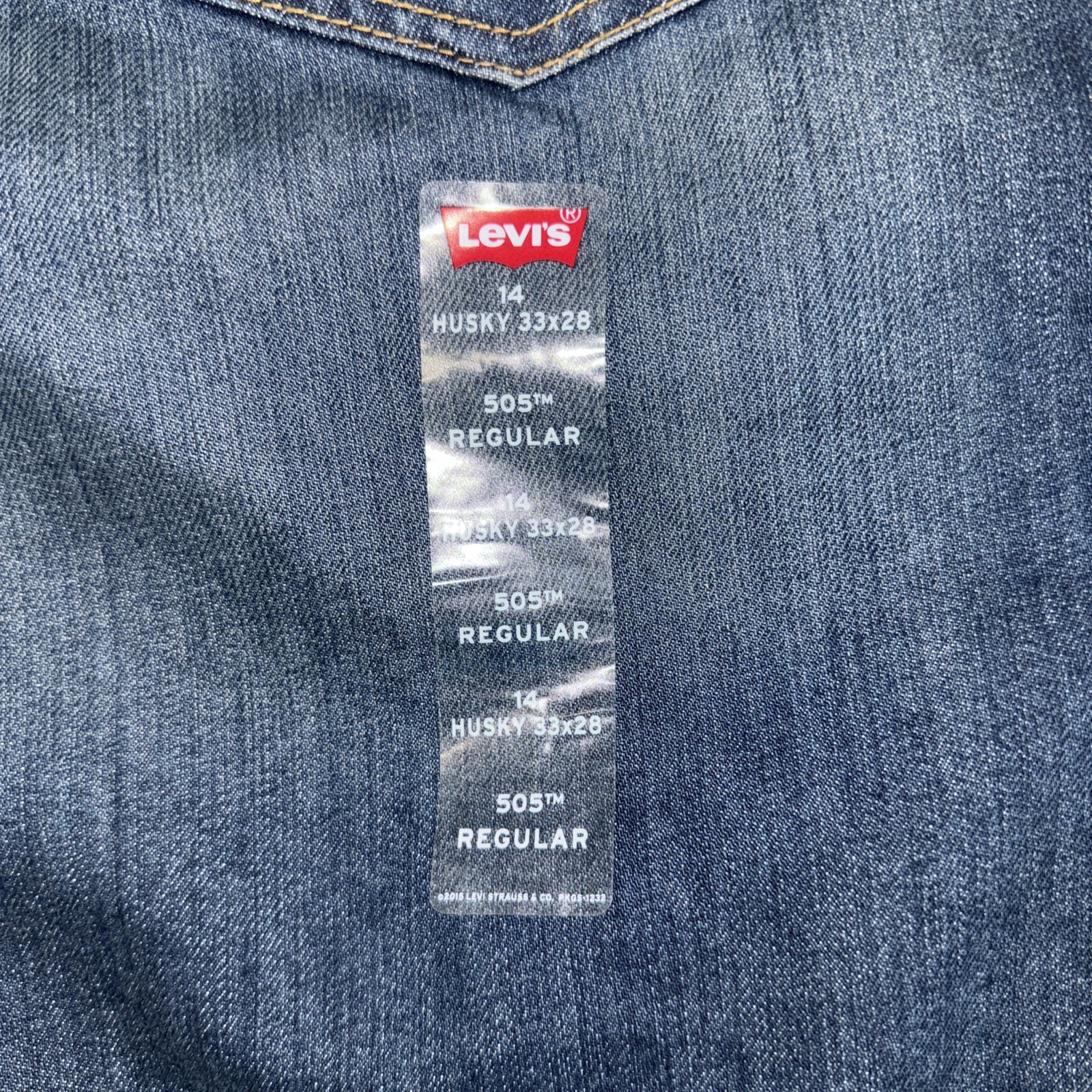 BOYS LEVI'S 505 REGULAR FIT JEANS SIZE 14 HUSKY 33X28 image 2