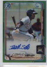 2015 Bowman Chrome Prospects Green Refractor 24/99 Isael Soto #BCAP-IS Auto w5b