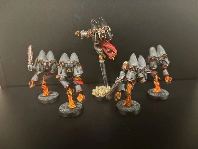 40K - Warhammer - Chaos Marines - Chaos Raptors X5 - Fuera de existencia - Pintado Foto 2 de 4