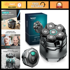 6D Head Shaver for Bald Men, 360 Floating Waterproof Electric Razor, LED Displa