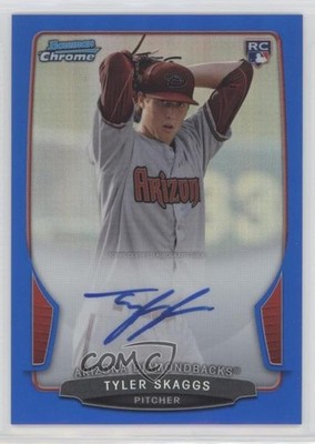 2013 Bowman Chrome Rookie Blue Refractor 4/250 Tyler Skaggs #ACR-TS Auto RC 05u8