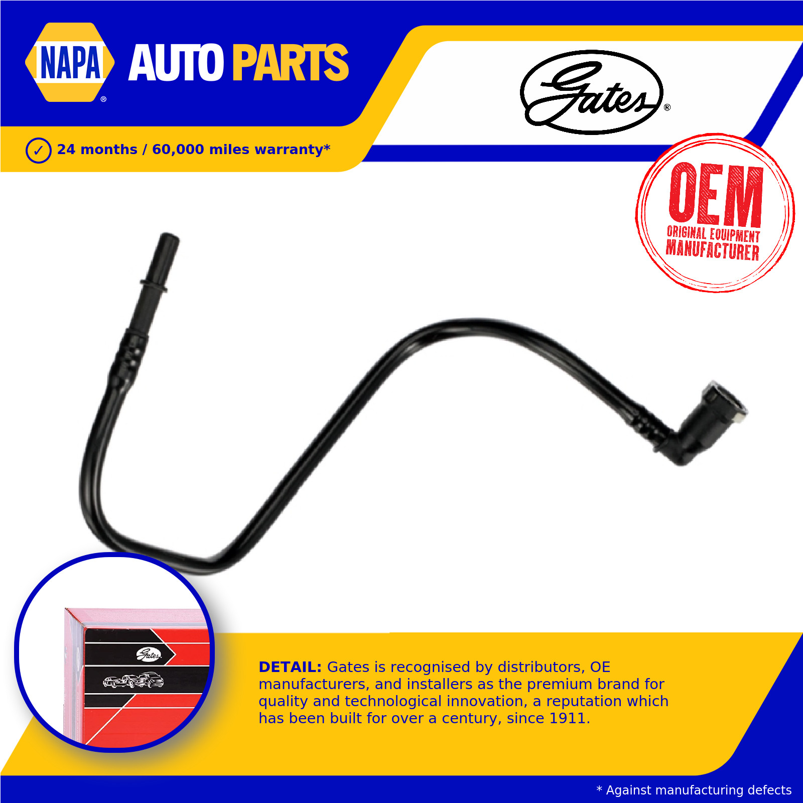 Moulded Fuel Hose / Pipe fits FORD FOCUS Mk1 1.4 From Pump 98 to 04 Supply Gates
