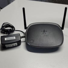 Belkin N300 Wi-Fi Router F9K1007V1 300Mbps 4 LAN Ports WPS Black Ethernet