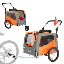 Dog Bike Trailer,Supports up to 66 lbs,2-in-1 Pet Stroller Cart Bicycle Carrier