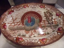 vintage Benjamin Franklin huge oval turkey platter near-mint condtn fast shipng!