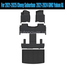 Fits 2021-2025 Chevy Suburban Gmc Yukon Xl Tpe Floor Mats Trunk Cargo Liners Fits 2021-2025 Chevy Suburban Gmc Yukon Xl Tpe Floor Mats Trunk Cargo Liners