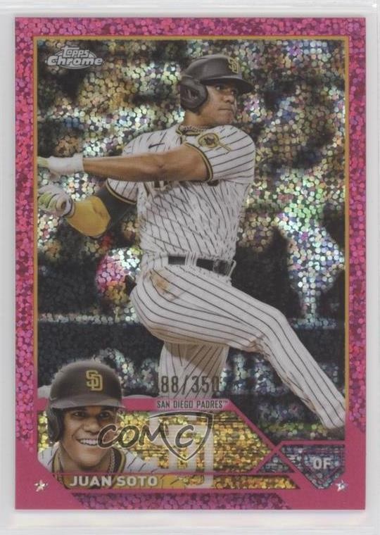 2023 Topps Chrome Magenta Speckle Refractor 288/350 Juan Soto #100 qf6