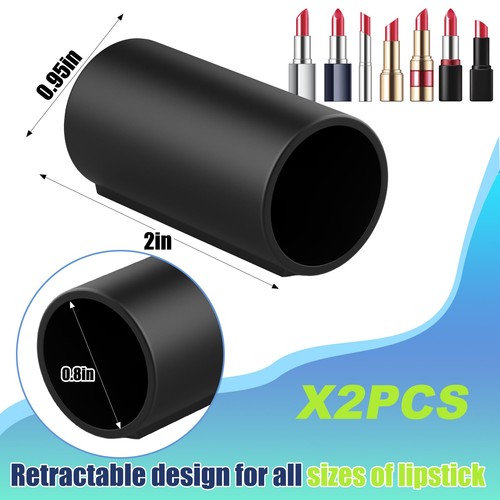 Vodolo 2PCS Support de Baume à Lèvres de Voiture Sans Fonte,Silicone pour Noir  - Photo 2/4