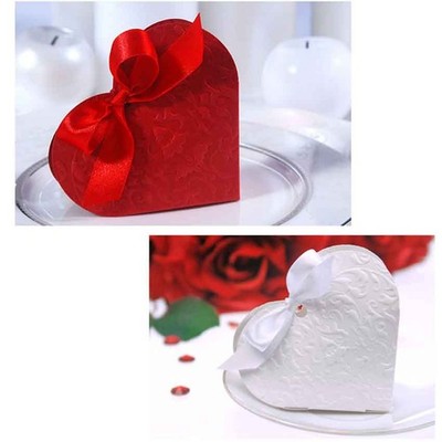 10 Herz Schachteln für Hochzeits Gast Geschenke mit Schleife Mitgebsel Taufe