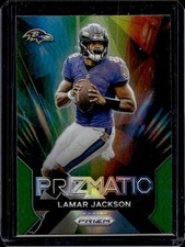 2023 Panini Prizm Lamar Jackson Prizmatic Prizm Green #12 Ravens
