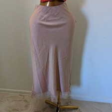 A New Day Champagne Beige Satin Lace Trim Slip Skirt XXL NWT