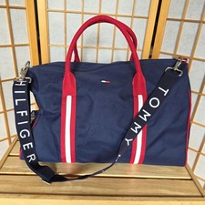 Tommy Hilfiger Travel Canvas Duffel Bag Y2K Vtg Gym Overnight 20x12x12" Zip