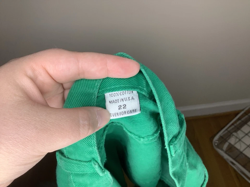 Shorts jeans vintage verde venezia cintura alta plus size tamanho 22 - Imagem 4 de 4