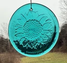 Blenko Glass Suncatcher - Sunflower - Cerulean