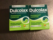 2 Dulcolax Laxative Tablets 5mg Bisacodyl USP  2 x 100 = 200 tabs - Exp 7/27