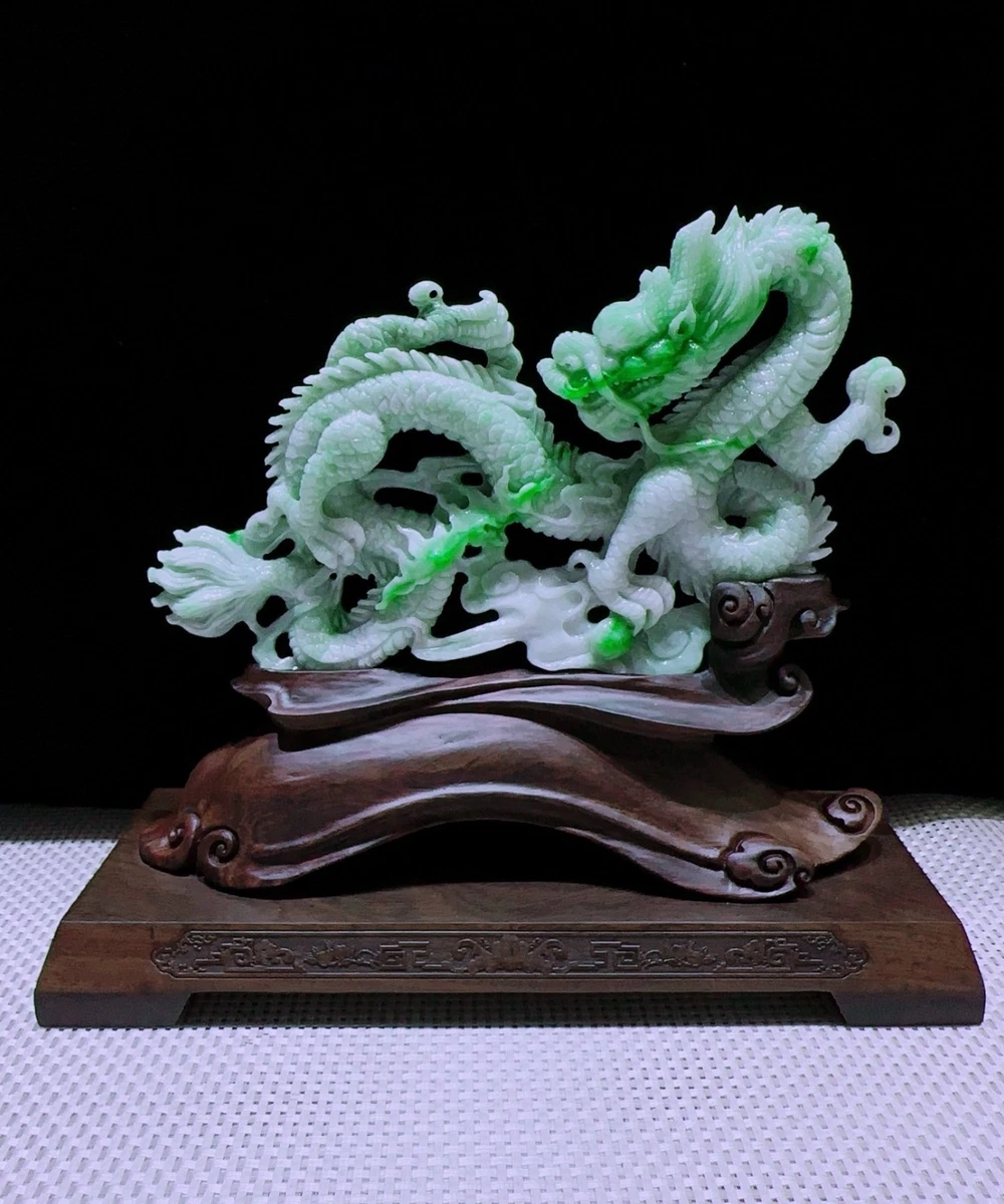 Dragon 翡翠中国风雕像、雕像| eBay